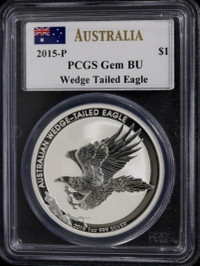 2015 1 oz Silver Coin - Australia Wedge Tailed Eagle - PCGS GEM