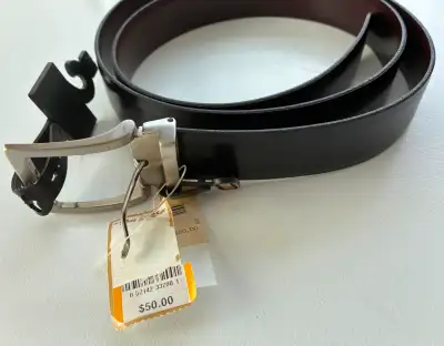 Men's leather reversible belt-NEW, tags on (sz 48 inches), View more