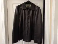 Manteau de cuir véritable pour homme Large