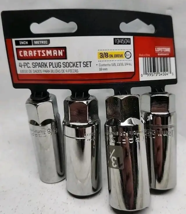 Craftsman 4-piece 3/8-inch drive 6-point spark plug sockets NEW