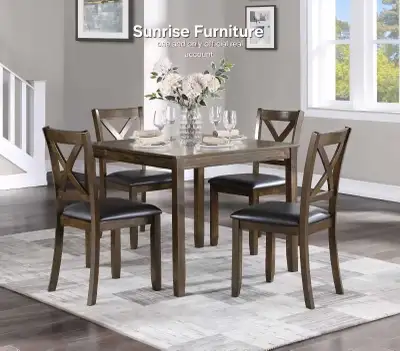 Dining Table 5pc Set Dining Chairs Table Wood, View more