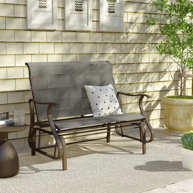 Garden Double Gliding Chair, Patio Glider Armchair， Outdoor, B in Patio & Garden Furniture in Markham / York Region - Image 10