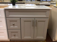 Solid Wood Vanity GREY color cabinet NEW STYLE 24"-60"