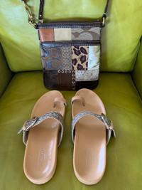 Ladies COACH sandals [size 9] & crossbody bag - make us an offer