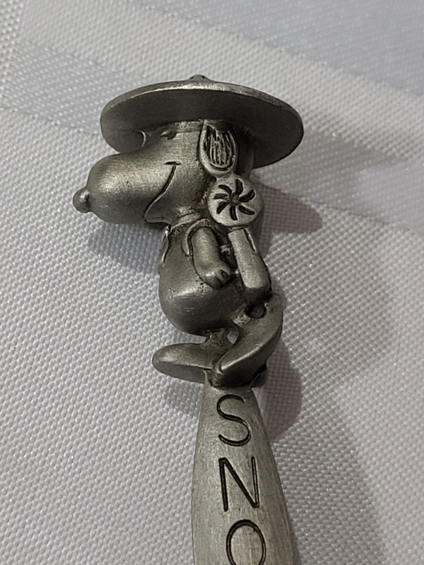 SNOOPY PEWTER SPOON KNOTT'S CAMP SNOOPY PEANUTS CARTOON DOG Arts