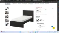 Kids IKEA Malm Twin Bed w/Serta Mattress