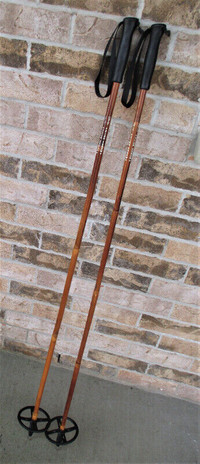 Vintage Bamboo Finn Arrow Ski Poles L.130cm/51", Made in Finland