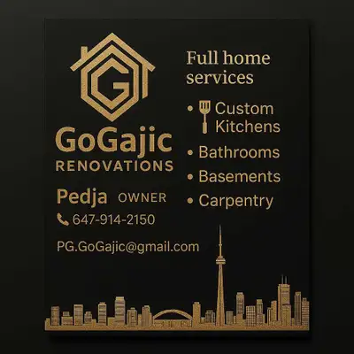 FULL HOME SERVICE EXPERTS GoGajic Renovations From kitchens and bathrooms to basements and full-home...