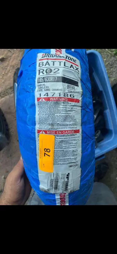 I am selling a new Bridgestone Battlax R02 motorcycle tire, size 165/630R17, perfect for enhancing y...