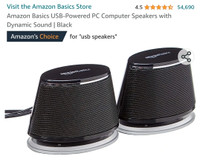 Amazon Basics Computer Speakers with Dynamic Sound