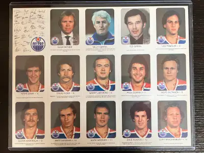 Rare Oilers Red Rooster Cards, Uncut Sheet, Signatures. $2275, View more