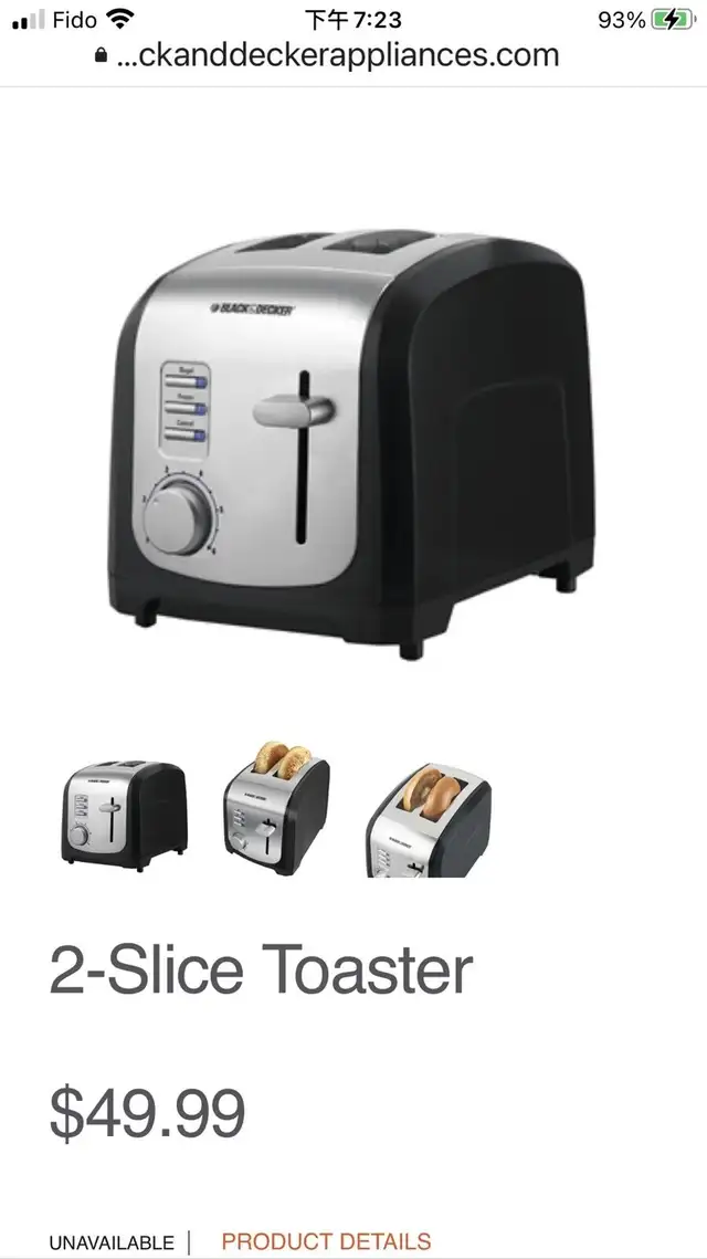 Black & Decker 2 slice Toaster T2030 850W in Great condition $25 in Toasters & Toaster Ovens in Markham / York Region - Image 3
