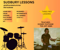 Sudbury drum lessons!
