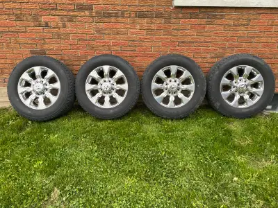 Not interested in trades. Set of 4 ram 2500/3500 8 bolt limited wheels and tires in excellent shape....