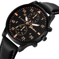 Top Brand Watches Men Geneva Military Leather Band Ultra Thin