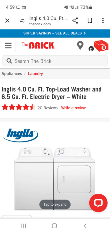 Inglis washer and dryer pair from The Brick in Washers & Dryers in Oshawa / Durham Region