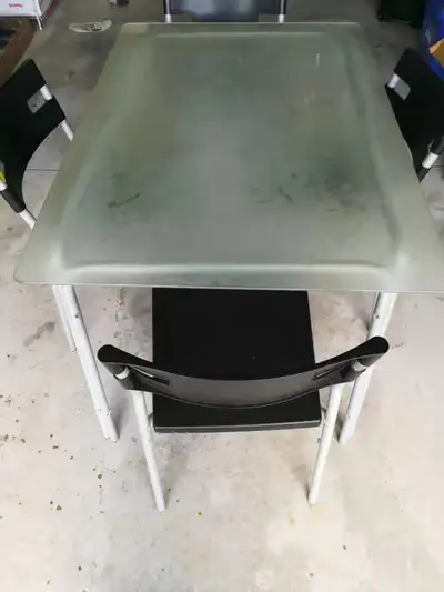 Glass Dining Table with Four Chairs, View more