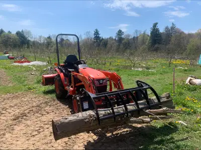 A well maintained Kubota B2601 HST 24HP compact tractor, for sale, 360 hours, with 3rd function valu...