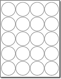 White 2" Round Circle Labels 20 Labels per Sheet for Inkjet