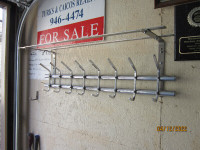Chrome metal coat hanger rack