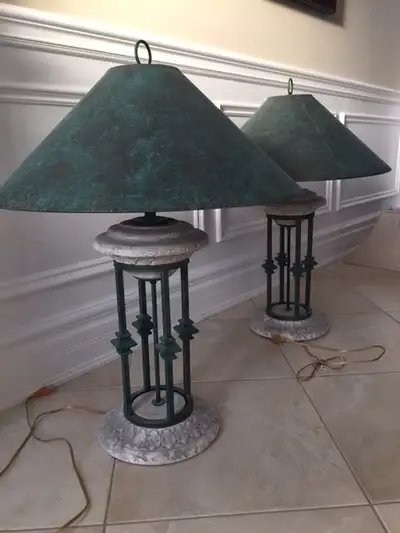 Two Art Deco table lamps, View more
