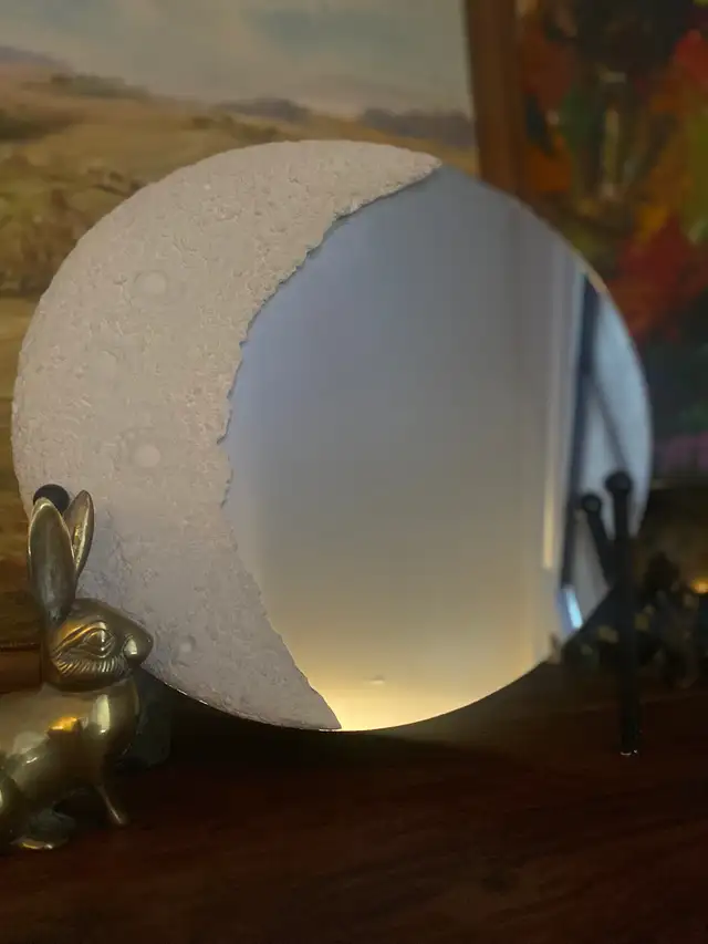 Celestial crescent Moon Mirror                Comes with stand in Home Décor & Accents in Edmonton - Image 2
