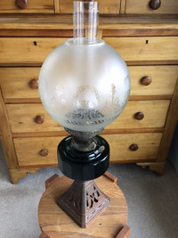 Antique Dual Wick Coal Oil Lamp
