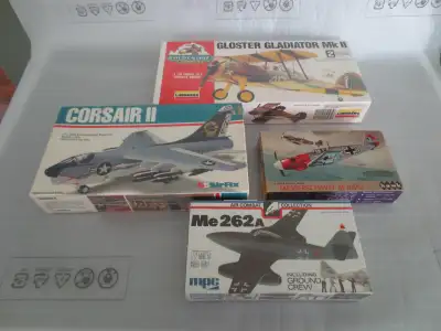 1/72 Super harrier , Corsair ll -$20ea, ME 262A -$15 ea,Messerschmitt BF 109 -$10 1/48 Gloster Gladi...