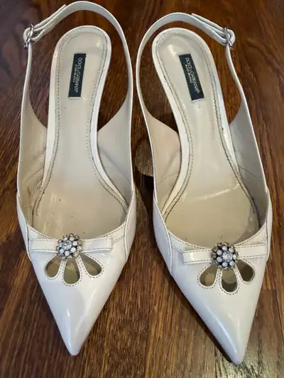 Dolce & Gabbana Crystal Embellished Slingbacks, View more