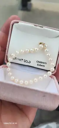 Fresh pearl bracelet for infant good for baptismal 