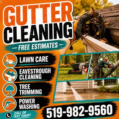 Offering reliable outdoor property services with free estimates. Services include: Eavestrough / gut...