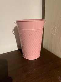 Pink metal vase