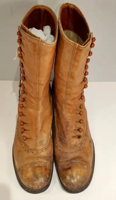 Antique women's leather boots c1880s, View more