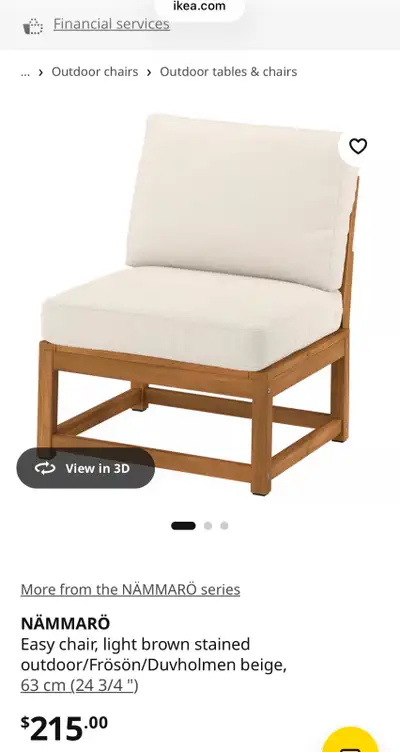 Outdoor Patio Set – 3 Chairs + Coffee Table (IKEA NÄMMARÖ), View more
