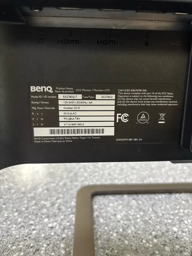 BenQ 27” LCD Gaming Monitor EX2780Q-T in Monitors in Oshawa / Durham Region - Image 6