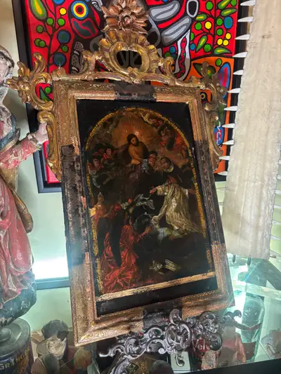 ️ Rare 18th-Century Reverse Glass Painting – 1700s, View more