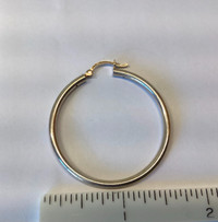 Single Silver Hoop Pierced Earring