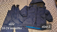 BOYS SIZE 2 WINTER JACKET AND SNOW PANTS
