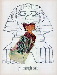 Milky Way Candy Bar, Large 1954 Magazine Ad