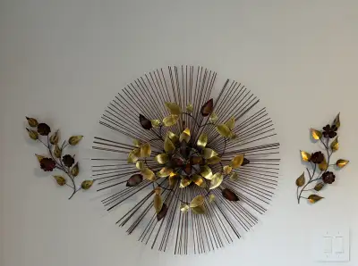 MCM Sunburst Wall Sculpture – Curtis Jere Style – 3 Piece Set, View more