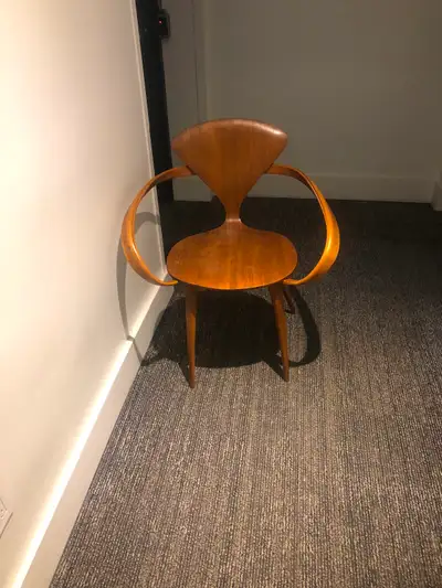 Norman cherner midcentury teak pretzel chair, View more
