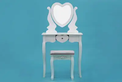 Special Heart ❤️ Shaped Makeup Vanity Table Set STOOL INCLUDED., View more