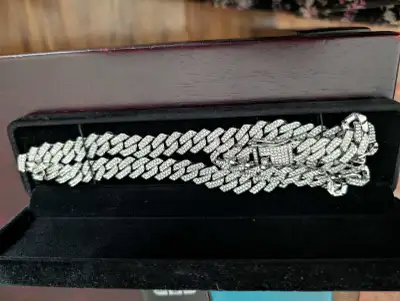 Silver-Tone Cubic Zirconia Heavy Chain Necklace, View more