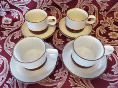4 Denby stoneware Cups and Saucers, View more