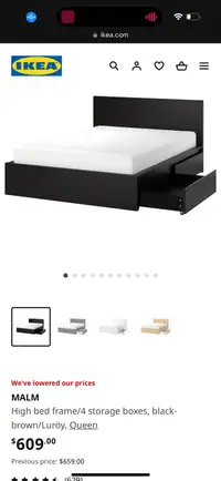 Ikea Malm Queen Bed frame for sale