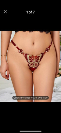 Butterfly Pattern Thongs, Comfy - one size 