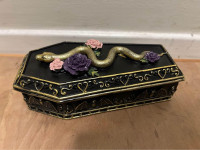 Gothic Coffin Shaped Trinket Box AS IS