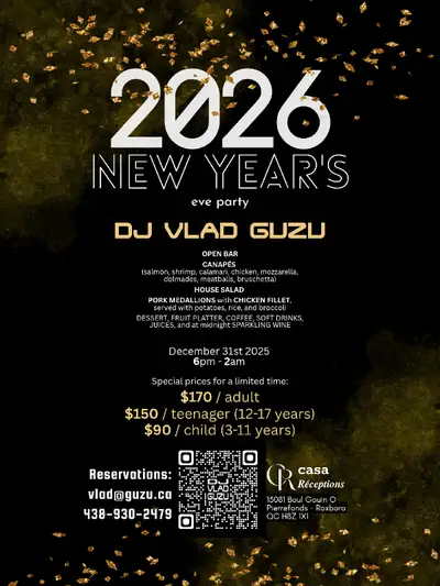 2026 New Year's Eve at Casa Receptions with DJ Vlad Guzu, View more