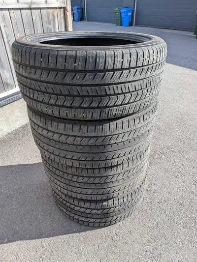 Used Set of all season tires, Yokohama Geolander X-CV G057, 2 tires measure at 8-9/32, other 2 measu...
