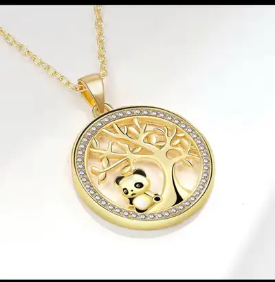 New A delicate gold‑plated necklace featuring a beautifully deta, View more